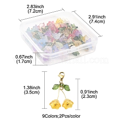 18Pcs 9 Colors Campanula Glass Pendant Decoration&nbsp;HJEW-FS00037
