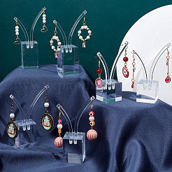 3Pcs 3 Sizes Transparent Acrylic Earring Display Stands&nbsp;EDIS-WH0022-08