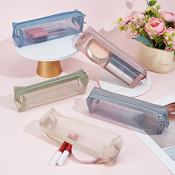 5Pcs 5 Colors Nylon Mesh Pen Pencil Case&nbsp;ABAG-GF0001-54