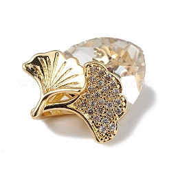 Real 18K Gold Plated Rack Plating Brass Micro Pave Clear Cubic Zirconia Pendants&nbsp;KK-C015-24G-10