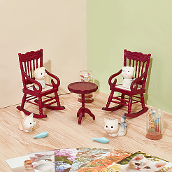 2Pcs Wood Racking Chair Micro Landscape Dollhouse Accessories&nbsp;DJEW-PH0001-66