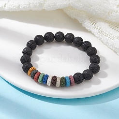 Dyed Natural Lava Rock Beaded Stretch Bracelets for Kid&nbsp;BJEW-JB09666