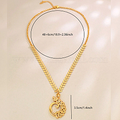 Fashion Elegant Brass Leaf Pendant Necklaces for Women&nbsp;WW5412