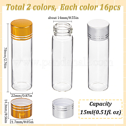 32Pcs 2 Colors Clear Glass Bottles Bead Containers&nbsp;CON-SC0001-13B