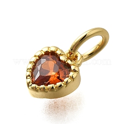 Brass Micro Pave Cubic Zirconia Charms&nbsp;KK-P295-14G-02