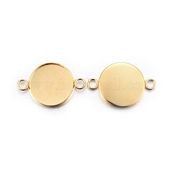201 Stainless Steel Cabochon Connector Settings&nbsp;STAS-F191-15G-E