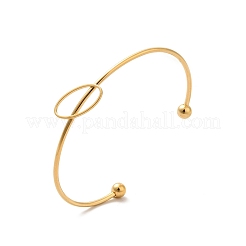 Oval 201 Stainless Steel Cuff Bangles for Women Girls&nbsp;STAS-K247-04G
