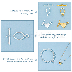 24 Sets 4 Styles Alloy Toggle Clasps&nbsp;FIND-FH0008-12