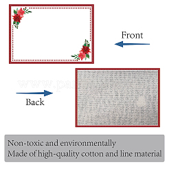 Rectangle with  Flower Pattern Cotton Linen Cloth Table Mat&nbsp;AJEW-WH0196-004