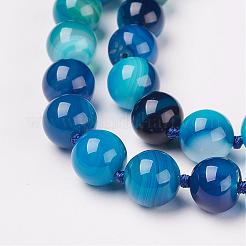 Natural Dyed Agate Beads Necklaces&nbsp;NJEW-F139-6mm-14