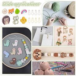 DIY Donut & Fox & Leaf & Rainbow Silicone Beads Knitting Needle Protectors/Knitting Needle Stoppers with Stitch Markerss&nbsp;IFIN-NB0001-54
