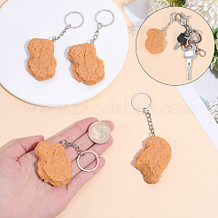 4Pcs Food Pattern PVC Pendant Keychains&nbsp;KEYC-SC0002-21B