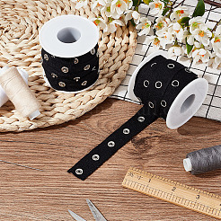 5 Yards Alloy Snap Button Tape Trim Polyester Ribbons&nbsp;DIY-OC0011-27B