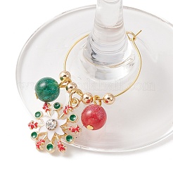Christmas Theme Alloy Enamel Wine Glass Charms&nbsp;AJEW-JO00194