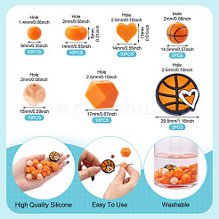 67Pcs 7 Styles Sports Ball Silicone Beads&nbsp;SIL-TA0003-47B