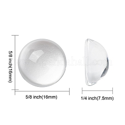 Transparent Half Round Glass Cabochons&nbsp;X-GGLA-R027-16mm
