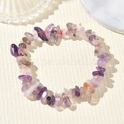 Natural Quartz Chip Beaded Stretch Bracelets for Women&nbsp;BJEW-D467-01C