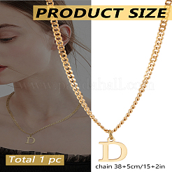1Pc 304 Stainless Steel Letter Pendant Necklaces&nbsp;NJEW-LP0001-33D-G