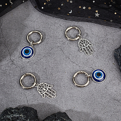 4Pcs 2 Styles Evil Eye & Hamsa Hand Alloy Shoe Charms&nbsp;AJEW-CP0006-42
