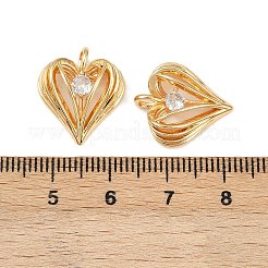 Brass Micro Pave Cubic Zirconia Pendants&nbsp;KK-F906-17G