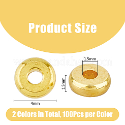 200Pcs 2 Colors Flat Round Brass Spacer Beads&nbsp;KK-DC0003-64