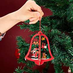6 Sets 6 Style Christmas Tree & Star & Bell Wooden Ornaments&nbsp;DIY-SZ0003-39