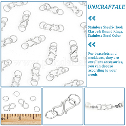 50Pcs 304 Stainless Steel S-Hook Clasps&nbsp;FIND-UN00008