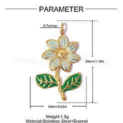 304 Stainless Steel with Enamel Pendants&nbsp;SA-OY002-53G-01