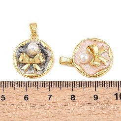 Brass Enamel Pendants&nbsp;KK-CBAEBFB-16G