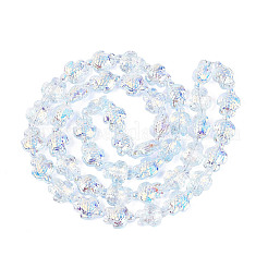 Electroplate Transparent Glass Beads Strands&nbsp;EGLA-N055-04A