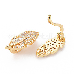 Brass Micro Pave Clear Cubic Zirconia Twister Clasps&nbsp;LS-KK-S354-321-NF