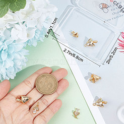 10Pcs 2 Styles Brass Clear Cubic Zirconia Pendants&nbsp;KK-BBC0005-43