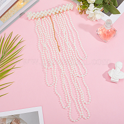 Imitation Pearl Round Beaded Shoulder Body Chains for Women&nbsp;AJEW-WH2007-328