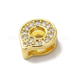 Brass Micro Pave Cubic Zirconia Beads&nbsp;KK-H487-25G-17