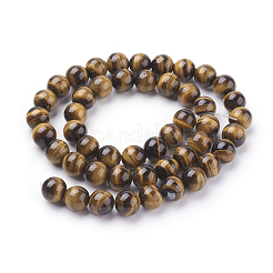 Natural Tiger Eye Beads Strands&nbsp;X-G-G099-10mm-4