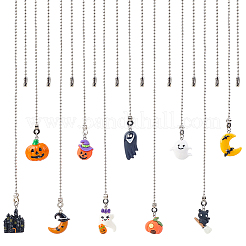 10Pcs 10 Styles Halloween Resin Charms Ceiling Fan Pull Chain Extenders&nbsp;HJEW-CP00020