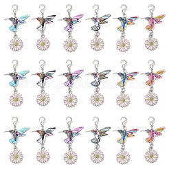 30Pcs Alloy Enamel & Wood Pendant Decorations&nbsp;HJEW-YW00524