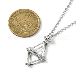 Crystal Cage Holder Necklace&nbsp;NJEW-JN04602-01