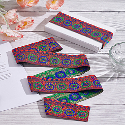 3.5M Ethnic Style Polyester Flower Jacquard Ribbon&nbsp;OCOR-LP0001-09