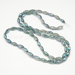 Electroplate Crystal Glass Rice Beads Strands&nbsp;X-EGLA-F042-A13