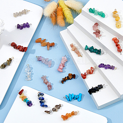 54Pcs 54 Styles Mixed Gemstone Pendants&nbsp;PALLOY-FH00065