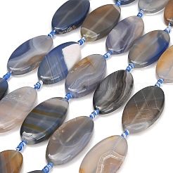 Natural Banded Agate Beads Strands&nbsp;GG-CBAB074-01