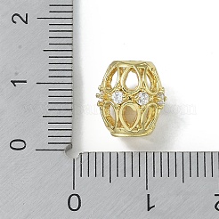Rack Plating Brass Micro Pave Clear Cubic Zirconia Beads&nbsp;KK-A220-13G
