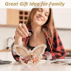 Butterfly Wood Money Banks for Kids&nbsp;AJEW-WH0348-269