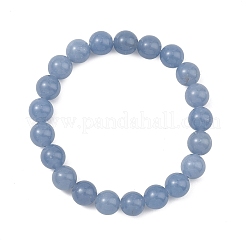 Natural Peru Angelite Round Beads Stretch Bracelets for Women Men&nbsp;BJEW-JB13863