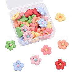 35Pcs 7 Colors Resin Frosted Cabochons&nbsp;CRES-CJ0001-24