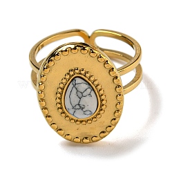 Ion Plating(IP) Oval with Teardrop 304 Stainless Steel Open Cuff Rings&nbsp;STAS-Z060-14G-04
