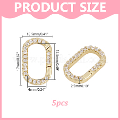 5Pcs Brass Micro Pave Cubic Zirconia Spring Gate Rings&nbsp;KK-HY0004-29