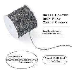 Brass Coated Iron Flat Cable Chains&nbsp;CH-TAC0007-01B
