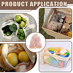 Cotton Mesh Drawstring Bags&nbsp;ABAG-WH0063-133B